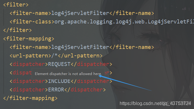 Web.xml中Element dispatcher is not allowed here_tomcat