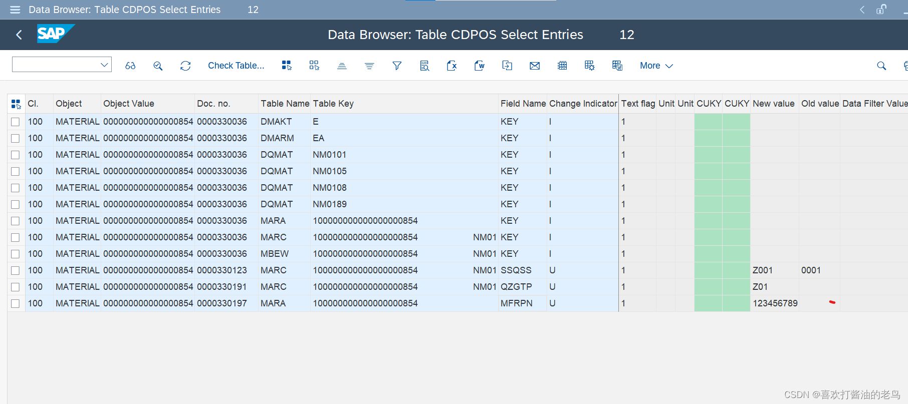 SAP MM 物料移动平均价的修改历史_SAP MM_19