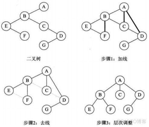 二叉树、树、森林的相互转换_二叉树_03