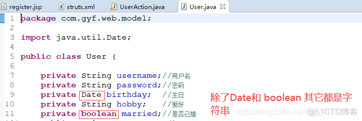 Java三大框架SSH_003_02之Struts2：第五种：静态参数注入、注册案例-Web层（包含：回顾最常用的（第四种）获取action参数的实际应用、struts框架的实际应用）_数据库_34