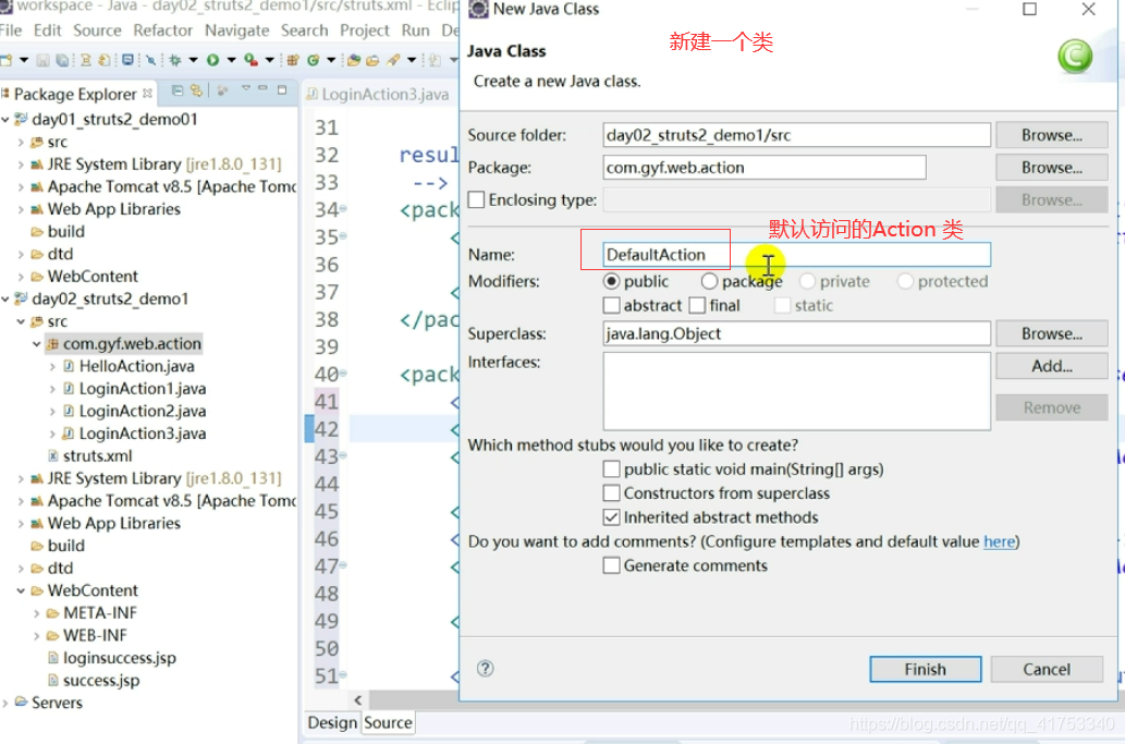 Java三大框架SSH_002_02之Struts2：配置文件action元素-默认的动作类、default-class-ref、配置文件Action元素-通配符_xml_10