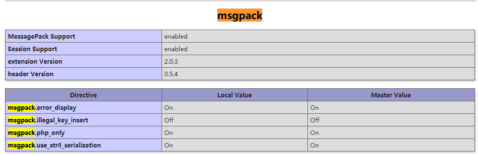 php msgpack pack