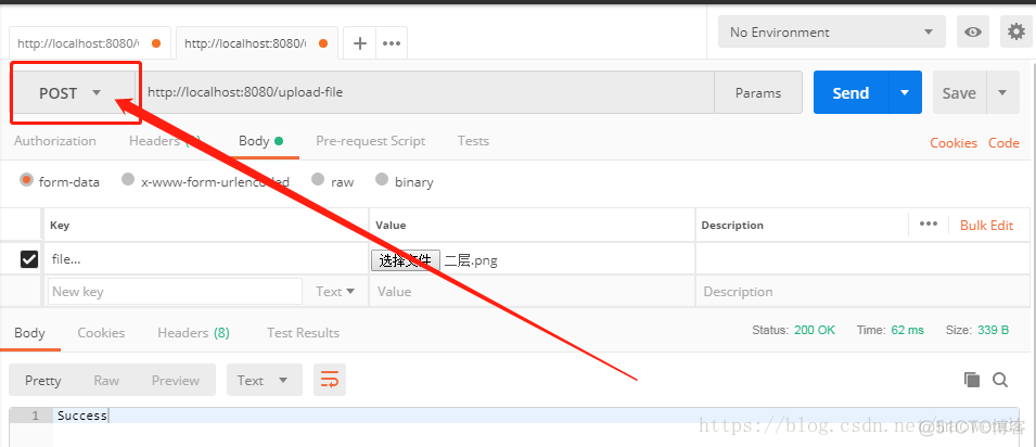 Postman的Post请求上传文件_上传文件