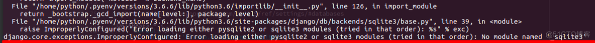 Error loading either pysqlite2 or sqlite3 modules (tried in that order):No module named 