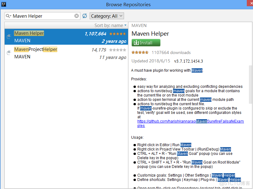 idea安装并使用maven依赖分析插件:Maven Helper_maven