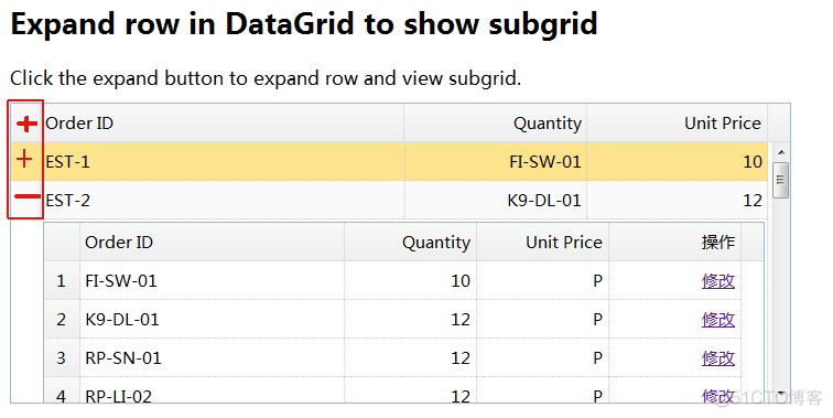 easyUI使用datagrid-detailview.js实现二级列表嵌套_json