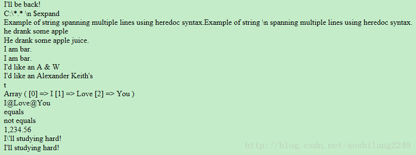 PHP 字符串String_字符串