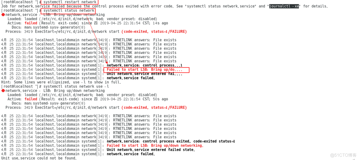 CentOS网络服务起不来 Job for network.service failed_CentOS