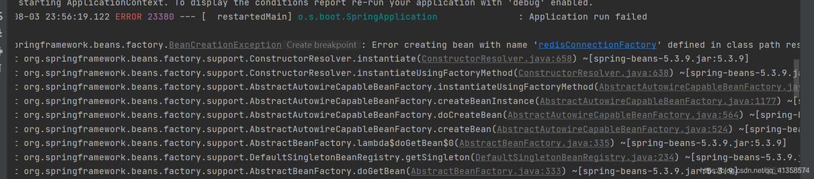 Error creating bean with name ‘redisConnectionFactory‘ defined in class path resource_spring_02