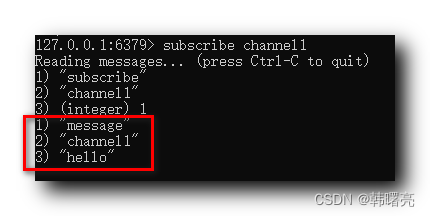 【Redis】Redis 发布订阅通信模式 ( 发布订阅模式 | 订阅频道 | 发布消息 | 接收消息 )_redis_03