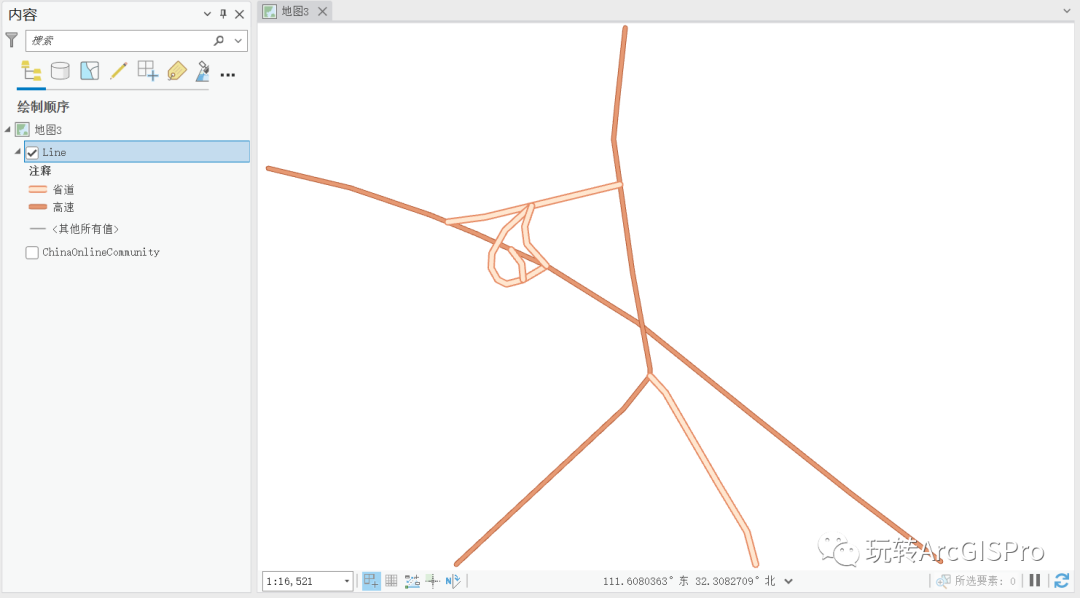 ArcGIS Pro中道路重叠十字路口的表示方法_制图_03