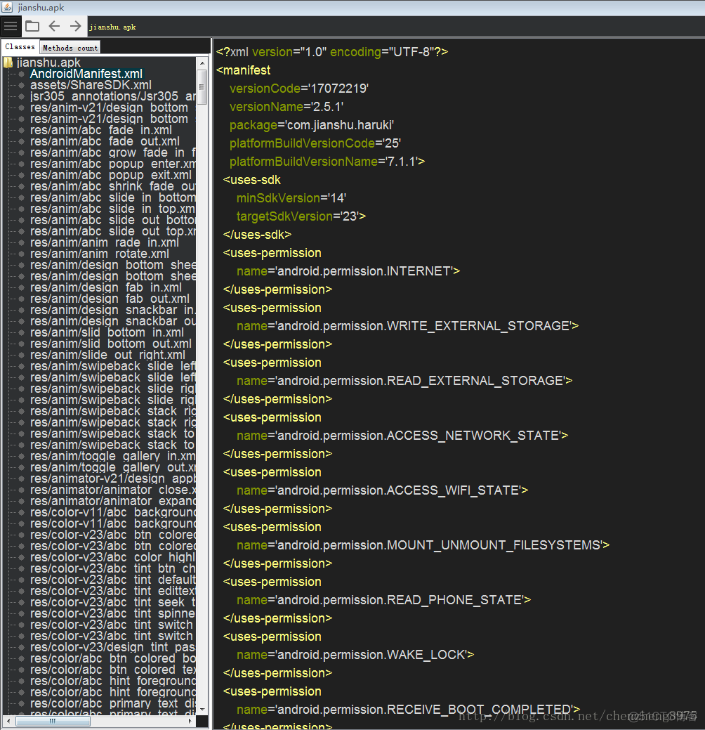 Android apk分析利器--ClassyShark_android_03