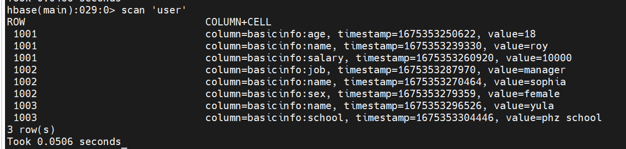 Hbase学习三：Hbase常用命令总结_ci_05