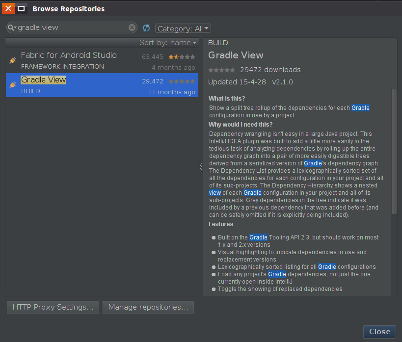 android studio 插件 gradle view 查看gradle依赖树_eclipse_02