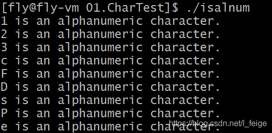 Linux C函数：isalnum（测试字符是否为英文或数字）_字符测试