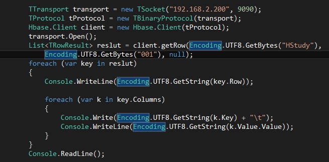 【C#】通过Thrift操作HBase系列_Hbase_03