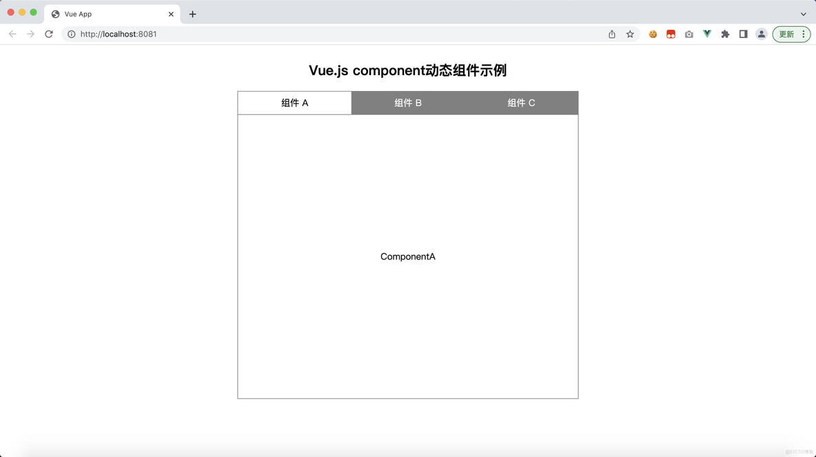 Vuejs：component动态组件的使用示例_App