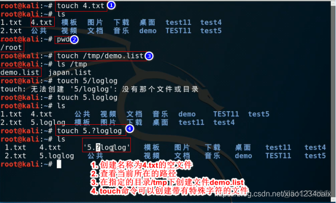 Kali与编程学习:touch命令的学习_运维