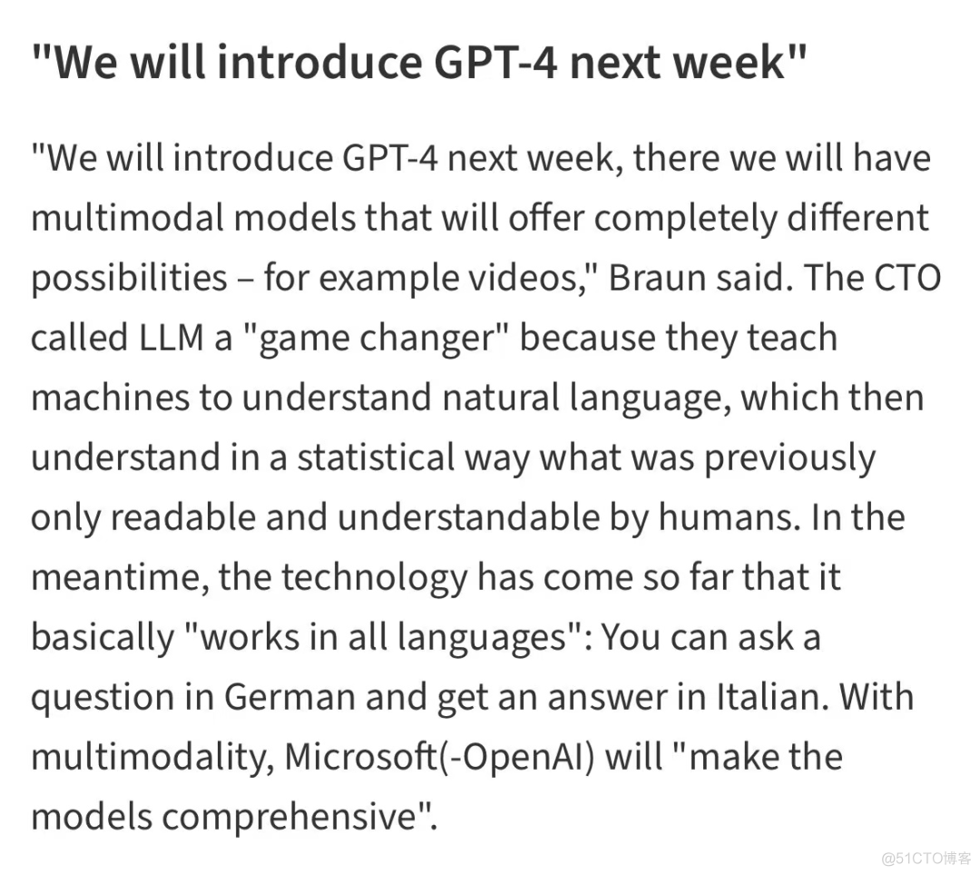 GPT-4将于下周发布，微软德国CTO：将提供完全不同的可能性_人工智能_03