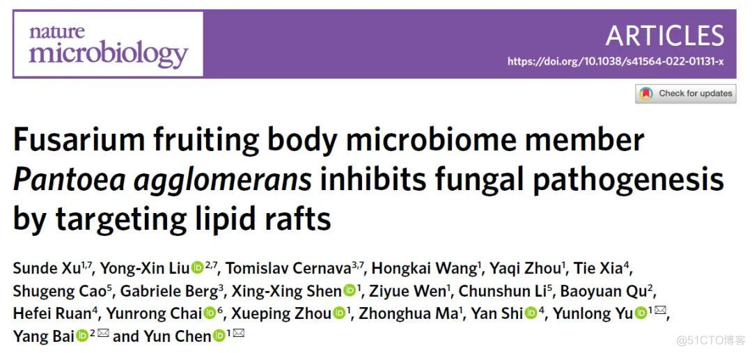 Nature Microbiology | 陈云/白洋/虞云龙等鉴定高效抗小麦赤霉病菌株及其作用机制..._人工智能