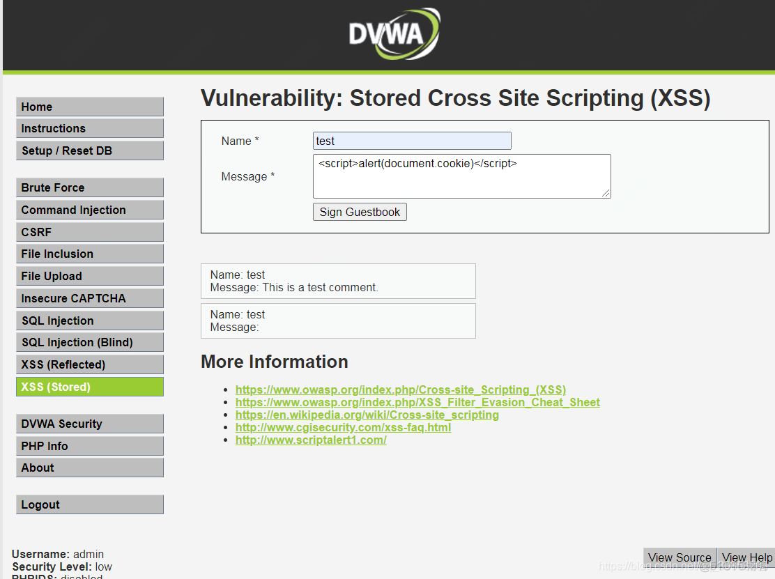 安全测试-DVWA 靶场搭建及XSS漏洞原理、挖掘、防御_javascript_09