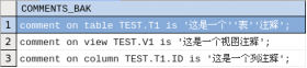 达梦数据库中注释的使用_DM_13