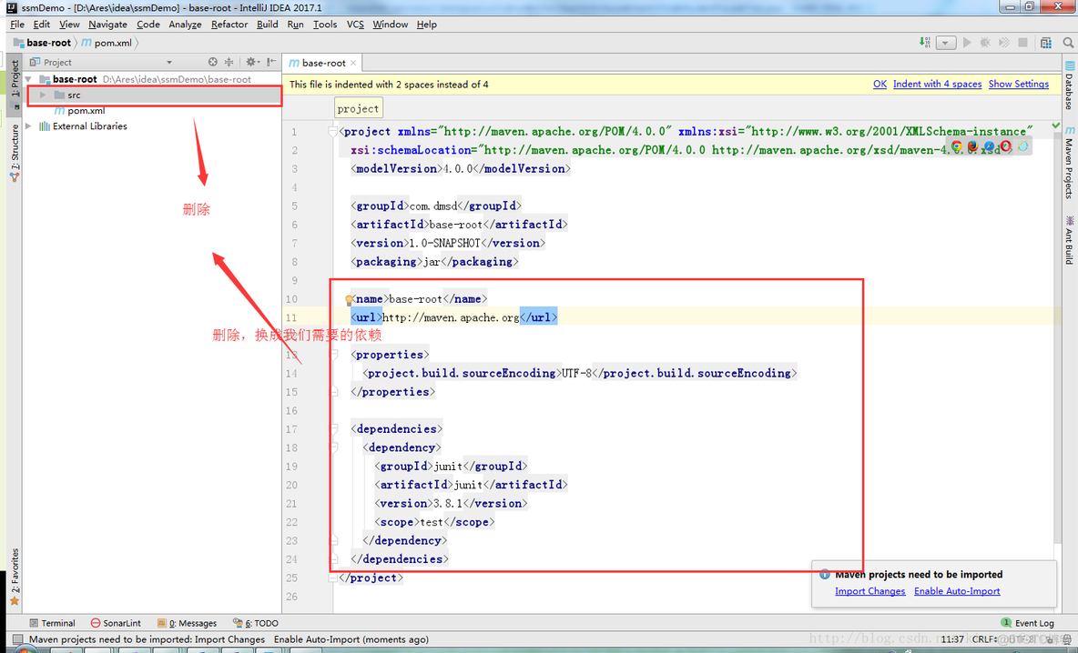 【java】SSM框架搭建（一）——idea搭建maven聚合工程_idea_12