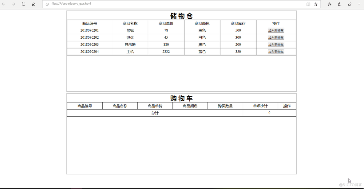 jQuery的添加购物车的效果 jquery实现购物车_全局变量