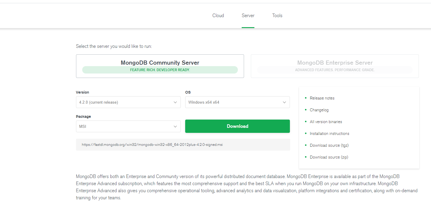 MongoDB4.x mongodb4下载_下载地址