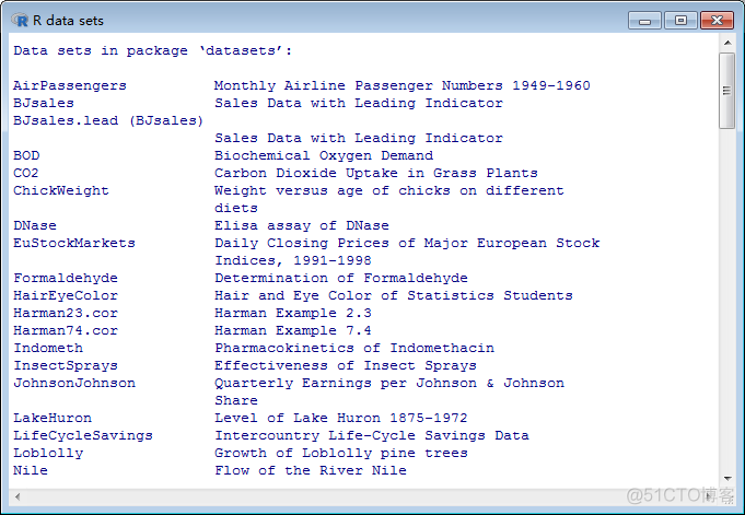 R语言有数据集吗? r语言自带数据集_R语言_02