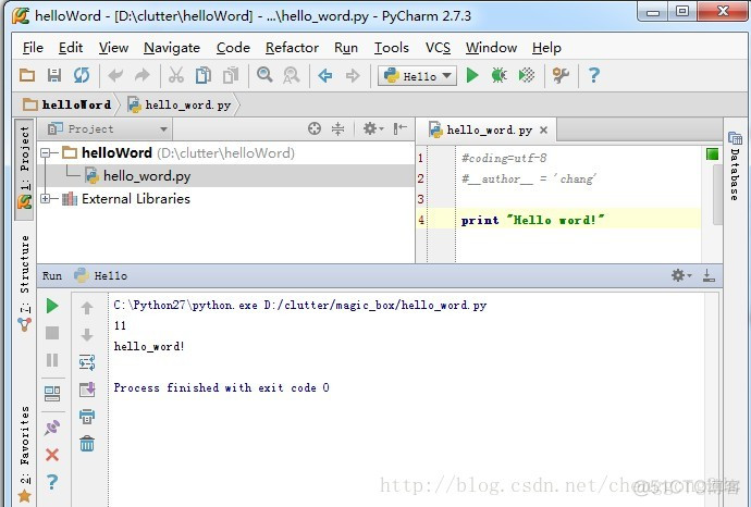 PyCharm 教程（三）Hello world！_Python_10