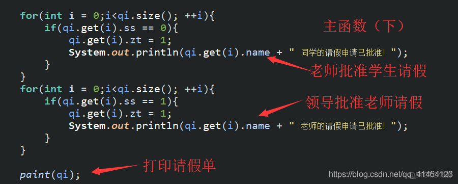 Java处理请假流程审批时废除流程 java的学生请假管理系统_抽象类_09