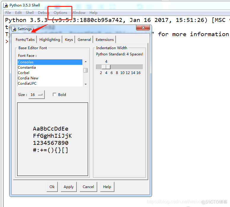 python Document 设置不同字体 python设置字体大小_idle