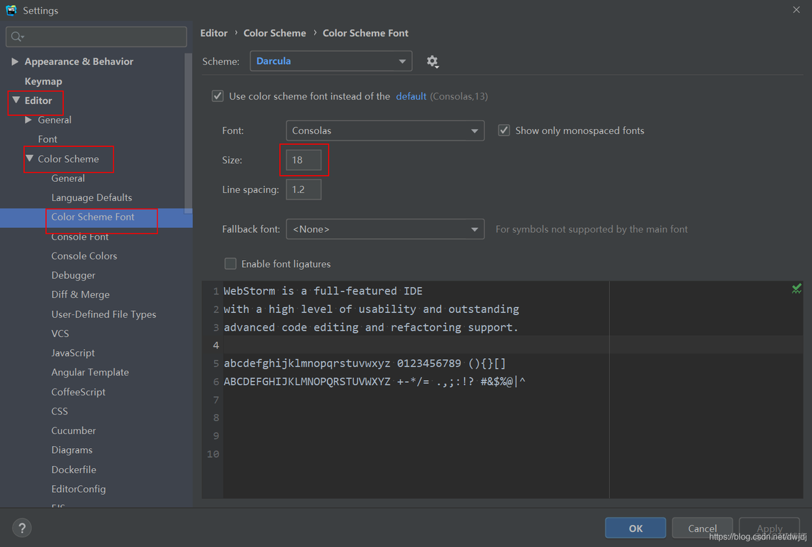 Webstorm设置背景颜色和字体大小_背景色_03