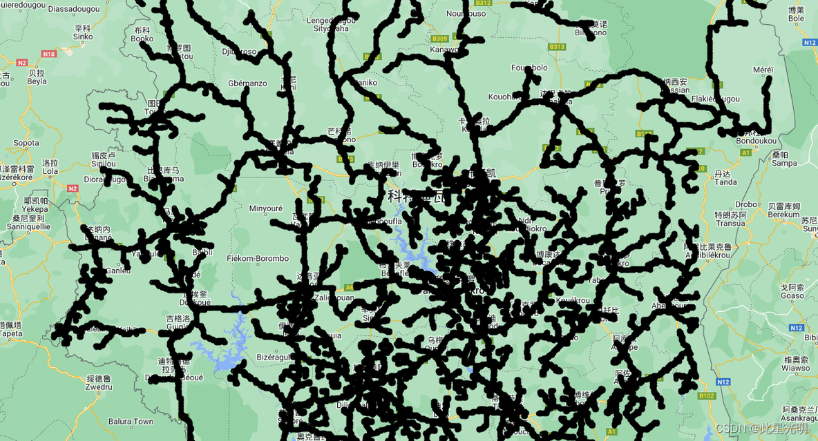 Google Earth Engine（GEE）——Facebook网配电网地图_地图