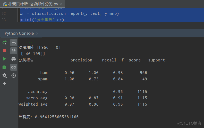 python垃圾 Python垃圾邮件分类_混淆矩阵_11