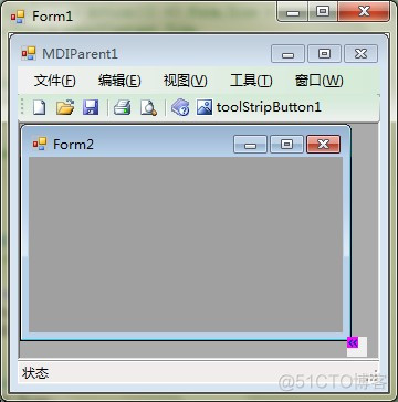 C# 将MDI窗口嵌入普通窗口_控件