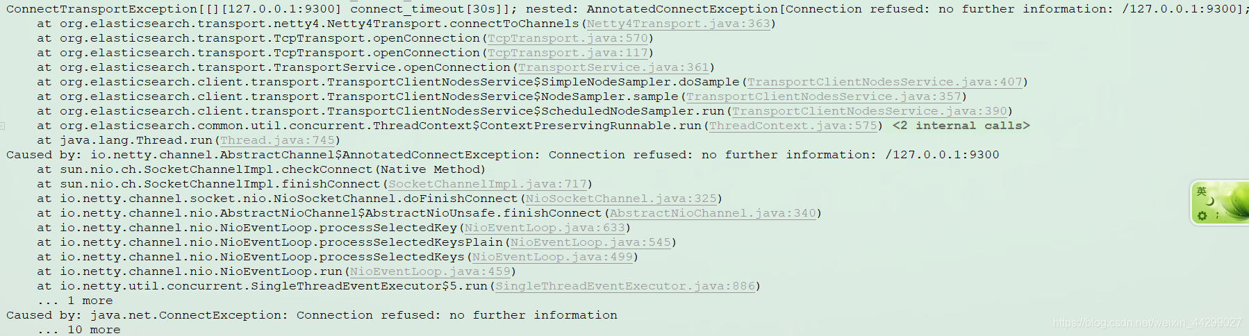 Caused by: io.netty.channel.AbstractChannel$AnnotatedConnectException: Connection refused: no furthe_异常