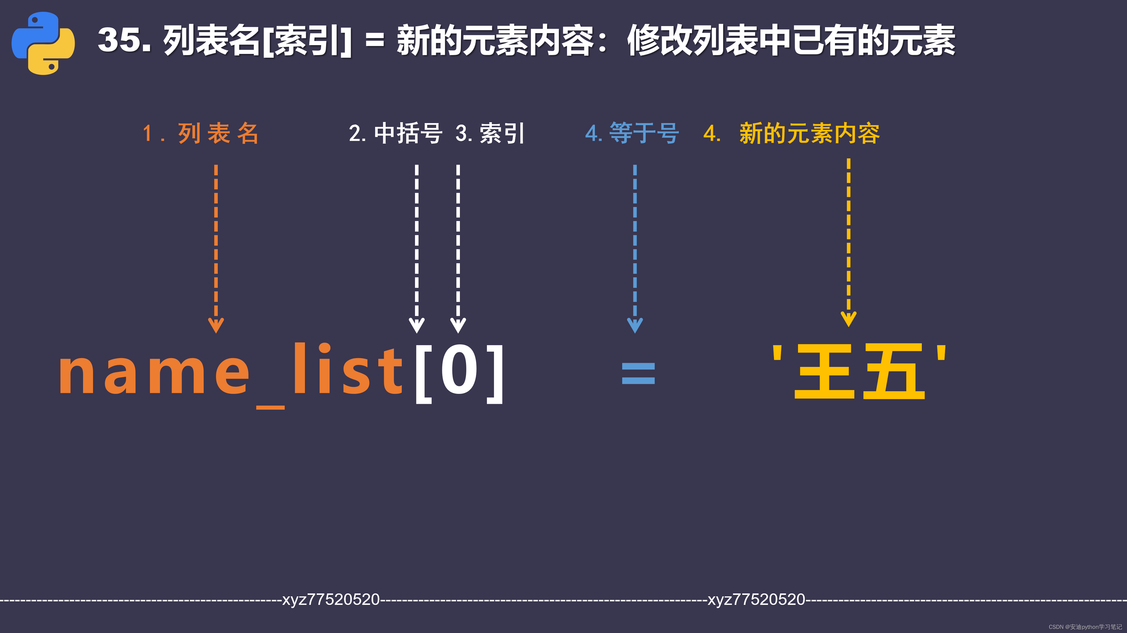 python list更新 python改变list里面的值_表名