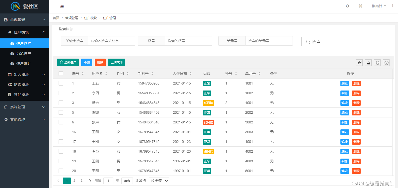 社区人口管理系统的分析与实现springboot设计_intellij-idea_03