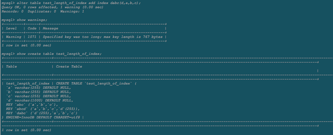 mysql longblob列有索引,最大的长度是多少? mysql最大索引长度限制_字段_04