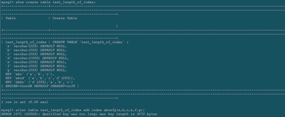 mysql longblob列有索引,最大的长度是多少? mysql最大索引长度限制_MySQL_05