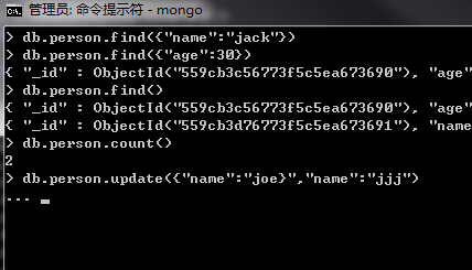 django操作mongodb增删改查操作 mongodb的增删改查语句_命令操作_02