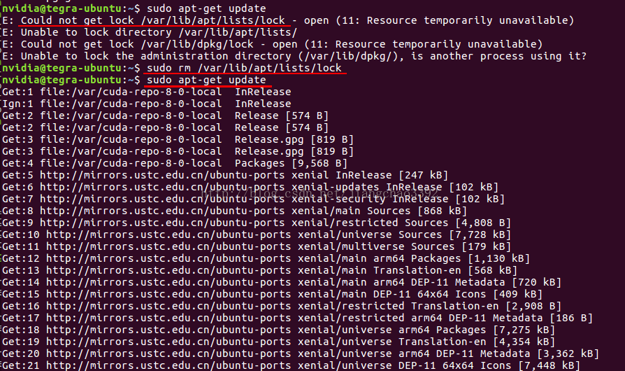 update 时遇到 Could not get lock /var/lib/apt/lock 解决办法_llistslock
