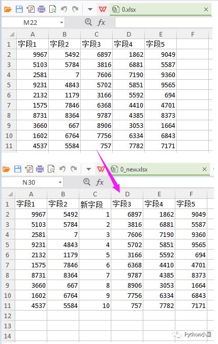 Python操作Excel文件：插入一列数据_excel_02