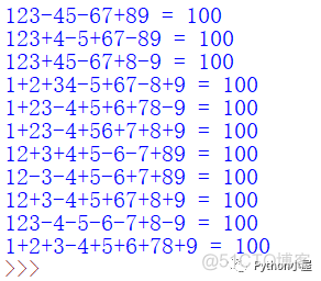Python查找所有类似于123-45-67+89 = 100的组合_无监督学习_02