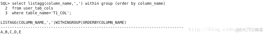 11g中利用listagg函数实现自动拼接INSERT语句_SQL_06