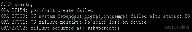 因信号量问题导致ORA-27154无法启动数据库_oracle