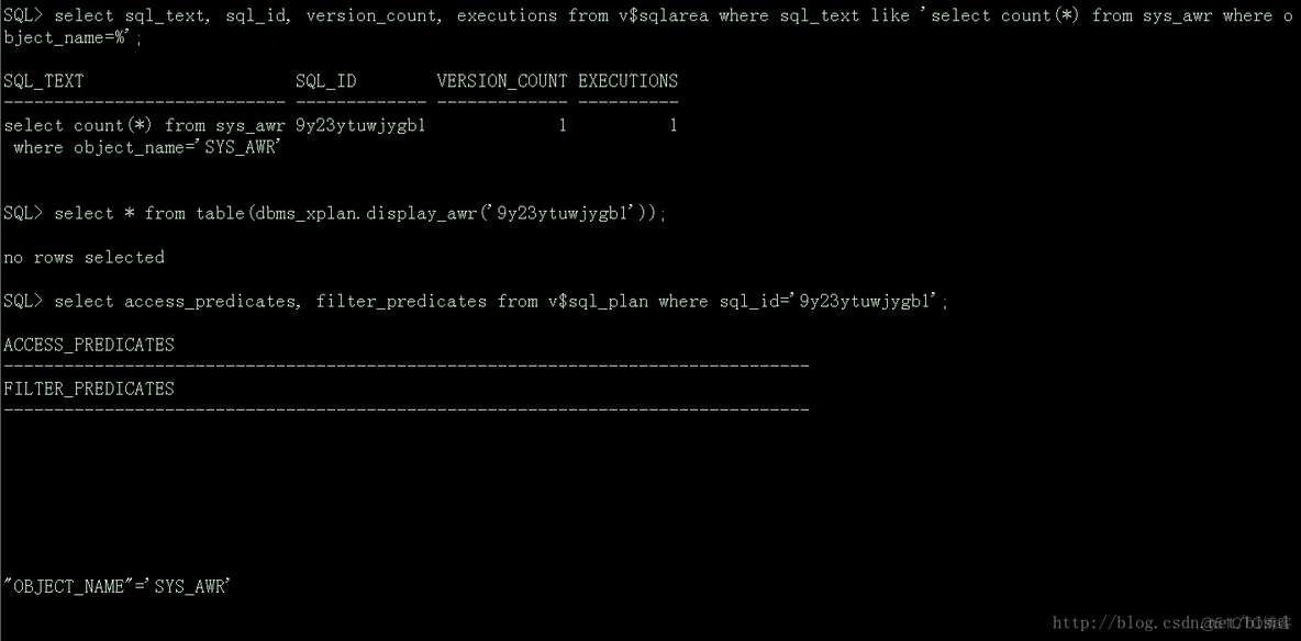 dbms_xplan.display_awr方式获取执行计划的实验和之前的误导_display_awr_05