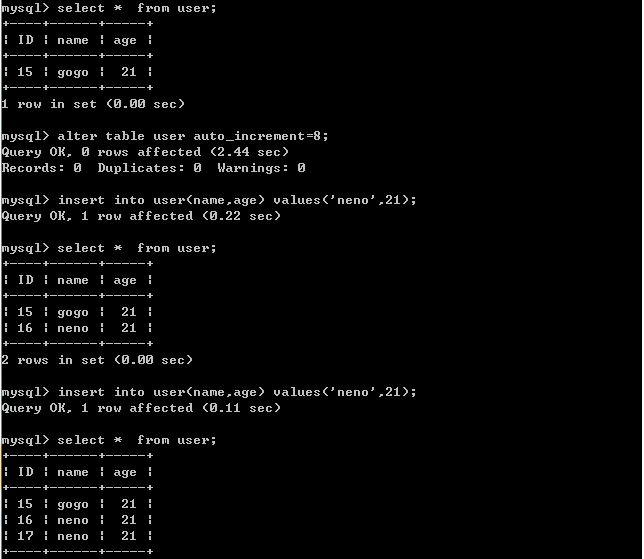 MySQL 设置当前表自增步长 mysql设置自增初始值和步长_建表_02